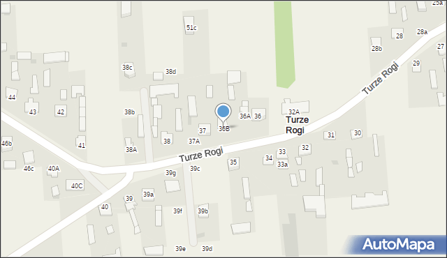 Turze Rogi, Turze Rogi, 36B, mapa Turze Rogi