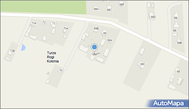 Turze Rogi, Turze Rogi, 69d, mapa Turze Rogi