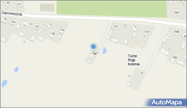 Turze Rogi, Turze Rogi, 72B, mapa Turze Rogi