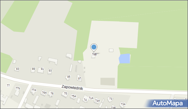 Turze Rogi, Turze Rogi, 74B, mapa Turze Rogi