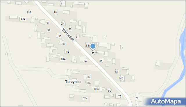 Turzyniec, Turzyniec, 87, mapa Turzyniec