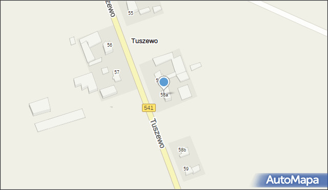 Tuszewo, Tuszewo, 58a, mapa Tuszewo