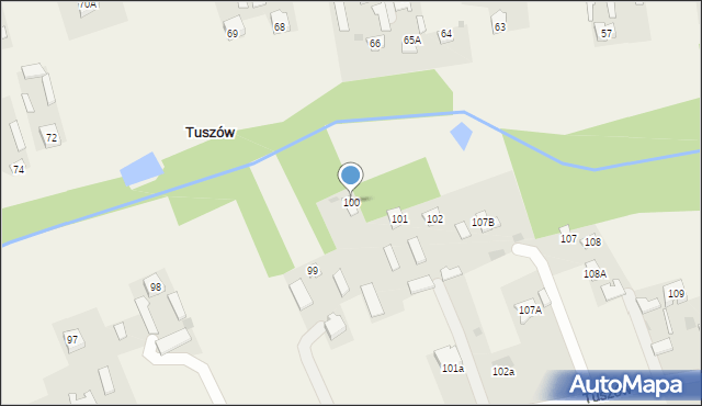 Tuszów, Tuszów, 100, mapa Tuszów