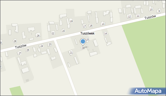 Tuszów, Tuszów, 18, mapa Tuszów