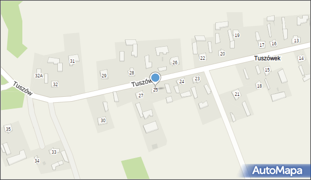 Tuszów, Tuszów, 25, mapa Tuszów