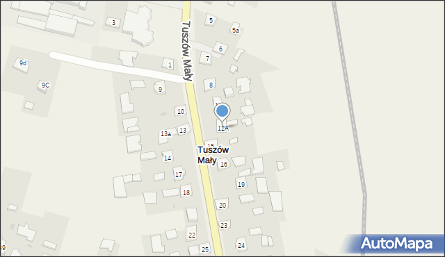 Tuszów Mały, Tuszów Mały, 12A, mapa Tuszów Mały