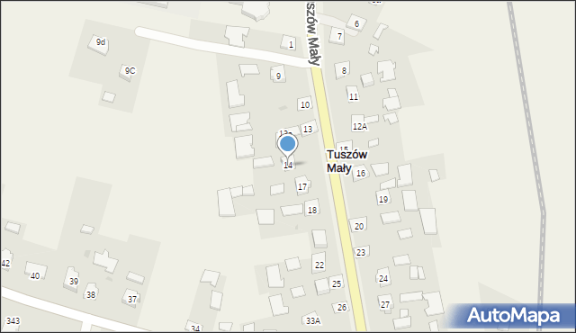 Tuszów Mały, Tuszów Mały, 14, mapa Tuszów Mały