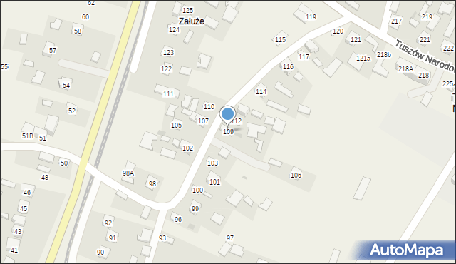 Tuszów Narodowy, Tuszów Narodowy, 109, mapa Tuszów Narodowy