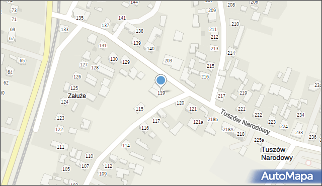 Tuszów Narodowy, Tuszów Narodowy, 119, mapa Tuszów Narodowy