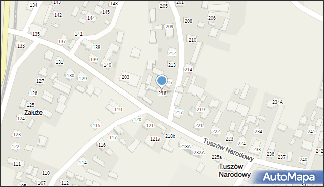 Tuszów Narodowy, Tuszów Narodowy, 216, mapa Tuszów Narodowy