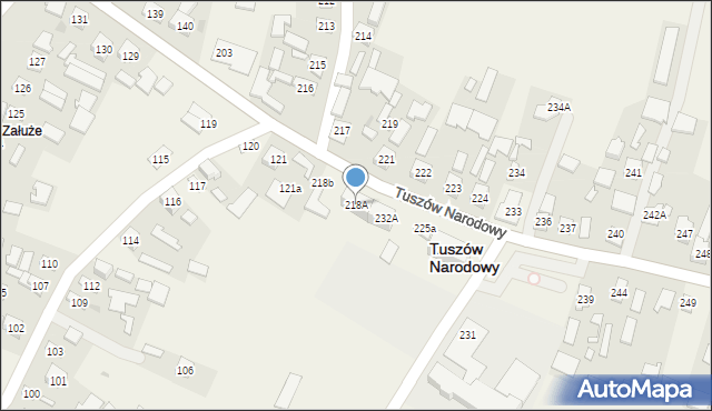 Tuszów Narodowy, Tuszów Narodowy, 218A, mapa Tuszów Narodowy