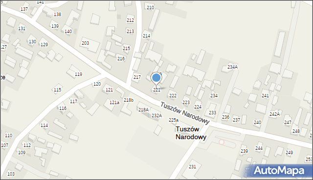 Tuszów Narodowy, Tuszów Narodowy, 221, mapa Tuszów Narodowy