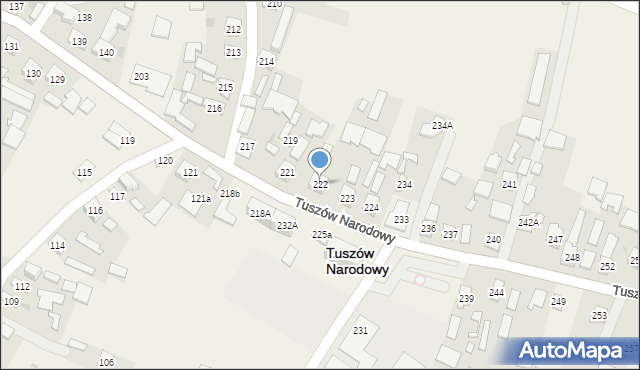 Tuszów Narodowy, Tuszów Narodowy, 222, mapa Tuszów Narodowy