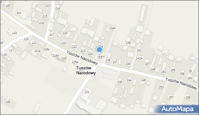 Tuszów Narodowy, Tuszów Narodowy, 233, mapa Tuszów Narodowy