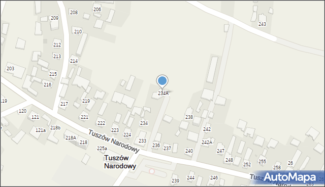 Tuszów Narodowy, Tuszów Narodowy, 234A, mapa Tuszów Narodowy