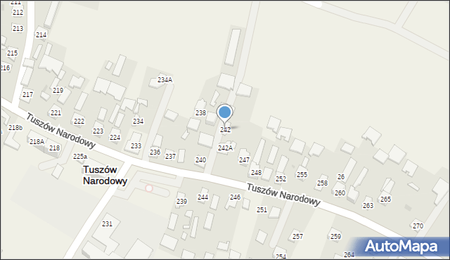 Tuszów Narodowy, Tuszów Narodowy, 242, mapa Tuszów Narodowy