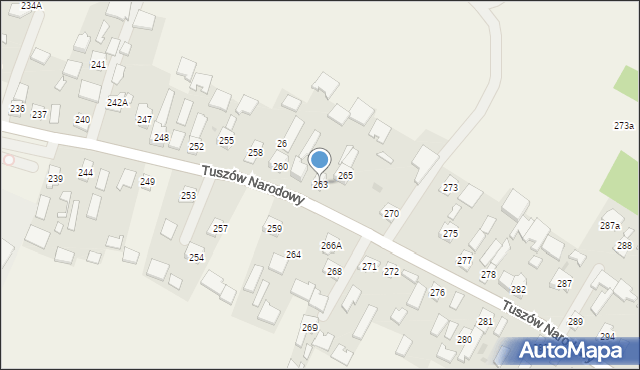 Tuszów Narodowy, Tuszów Narodowy, 263, mapa Tuszów Narodowy