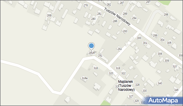 Tuszów Narodowy, Tuszów Narodowy, 291A, mapa Tuszów Narodowy