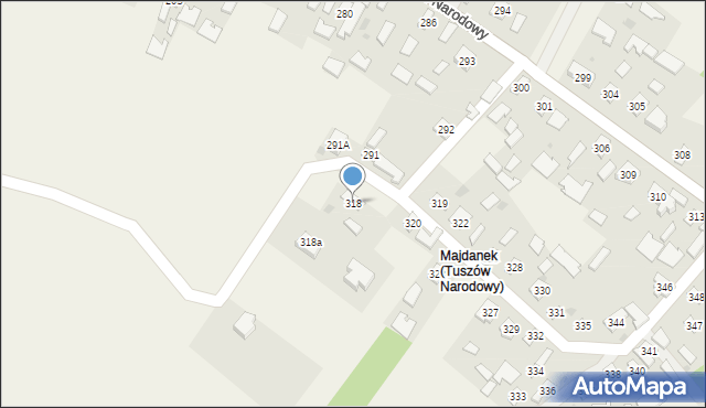 Tuszów Narodowy, Tuszów Narodowy, 318, mapa Tuszów Narodowy