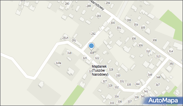 Tuszów Narodowy, Tuszów Narodowy, 319, mapa Tuszów Narodowy