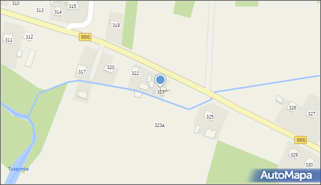 Tuszyma, Tuszyma, 323, mapa Tuszyma