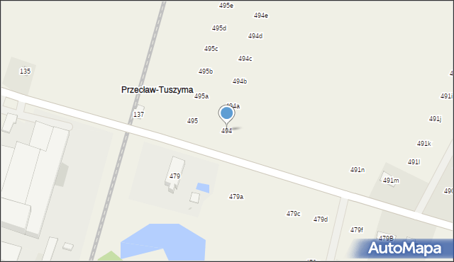 Tuszyma, Tuszyma, 494, mapa Tuszyma