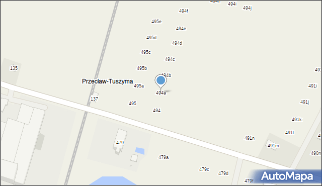 Tuszyma, Tuszyma, 494a, mapa Tuszyma