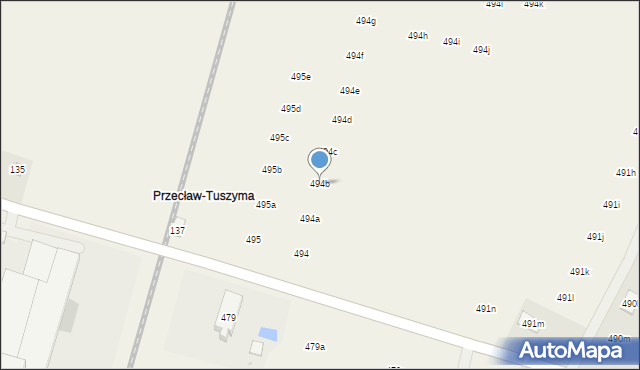 Tuszyma, Tuszyma, 494b, mapa Tuszyma