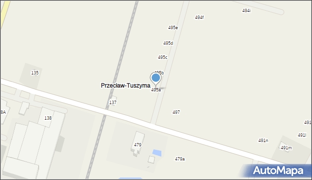 Tuszyma, Tuszyma, 495a, mapa Tuszyma