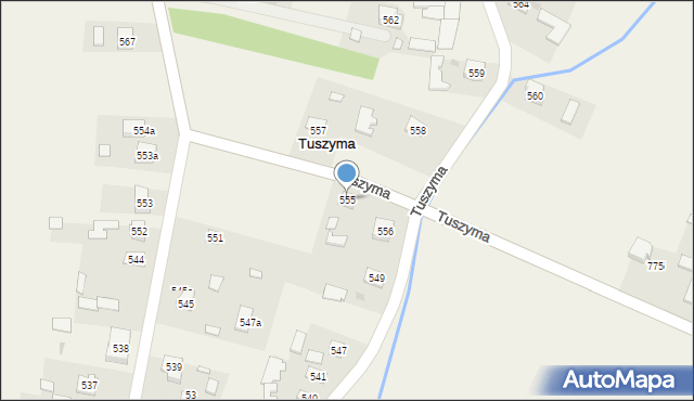 Tuszyma, Tuszyma, 555, mapa Tuszyma