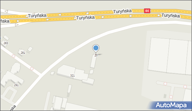 Tychy, Turyńska, 20, mapa Tychów