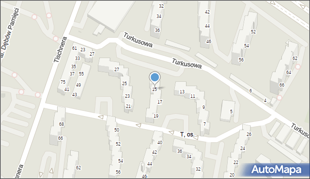 Tychy, Turkusowa, 15, mapa Tychów