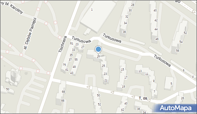 Tychy, Turkusowa, 27, mapa Tychów