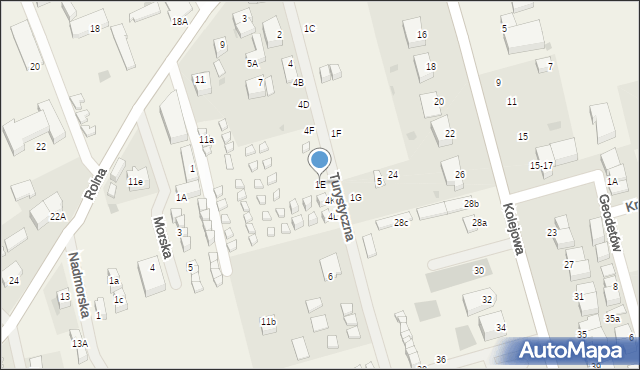 Ustronie Morskie, Turystyczna, 1E, mapa Ustronie Morskie