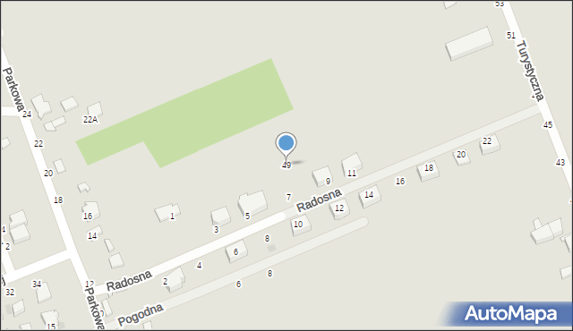 Warka, Turystyczna, 49, mapa Warka