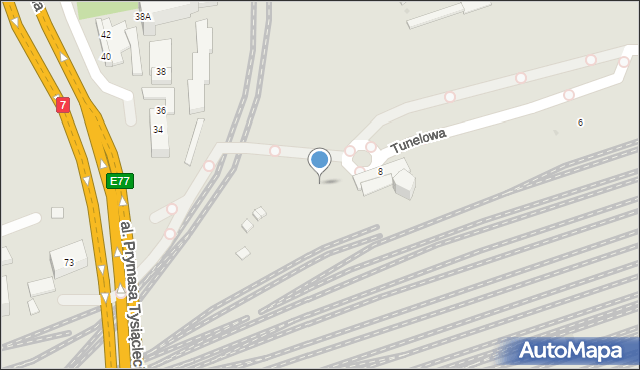 Warszawa, Tunelowa, 10A, mapa Warszawy