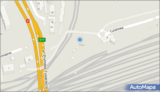 Warszawa, Tunelowa, 10DF, mapa Warszawy