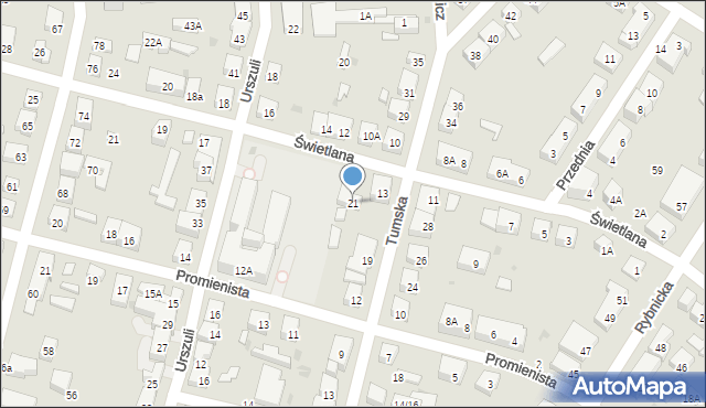 Warszawa, Tumska, 21, mapa Warszawy