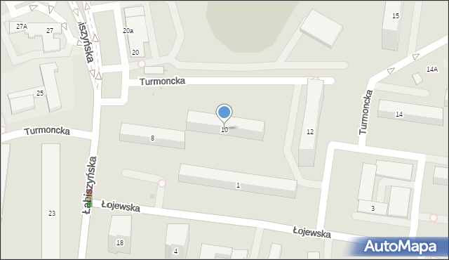 Warszawa, Turmoncka, 10, mapa Warszawy