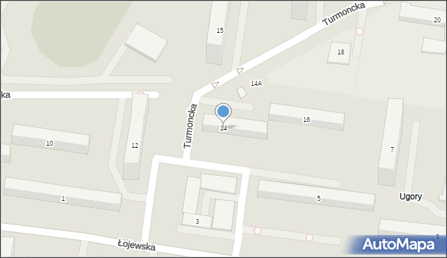 Warszawa, Turmoncka, 14, mapa Warszawy