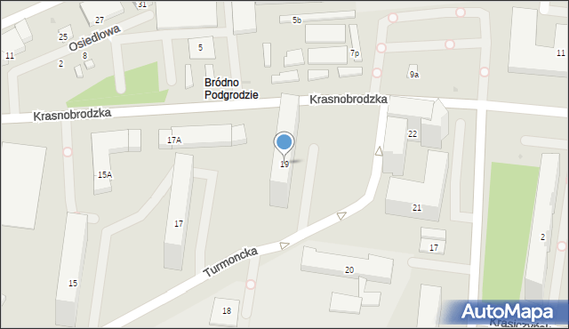 Warszawa, Turmoncka, 19, mapa Warszawy