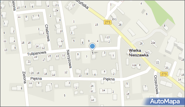 Wielka Nieszawka, Tulipanowa, 5, mapa Wielka Nieszawka