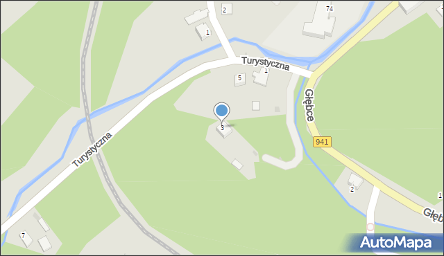 Wisła, Turystyczna, 3, mapa Wisła