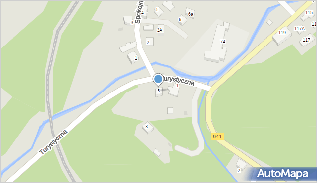 Wisła, Turystyczna, 5, mapa Wisła