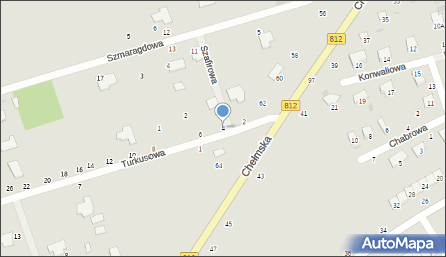 Włodawa, Turkusowa, 4, mapa Włodawa