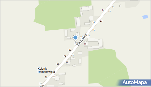 Wola Rakowa, Tuszyńska, 20, mapa Wola Rakowa