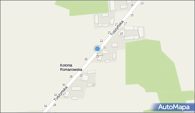 Wola Rakowa, Tuszyńska, 23, mapa Wola Rakowa