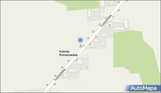 Wola Rakowa, Tuszyńska, 26, mapa Wola Rakowa