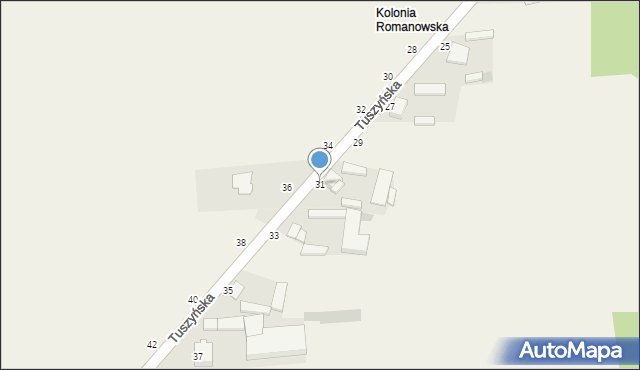 Wola Rakowa, Tuszyńska, 31, mapa Wola Rakowa