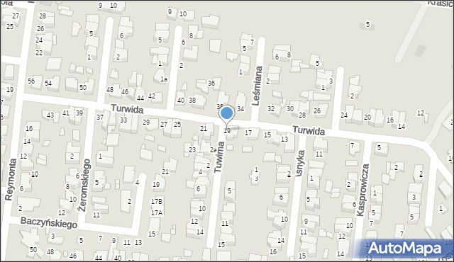 Września, Turwida Mariana, 19, mapa Wrześni